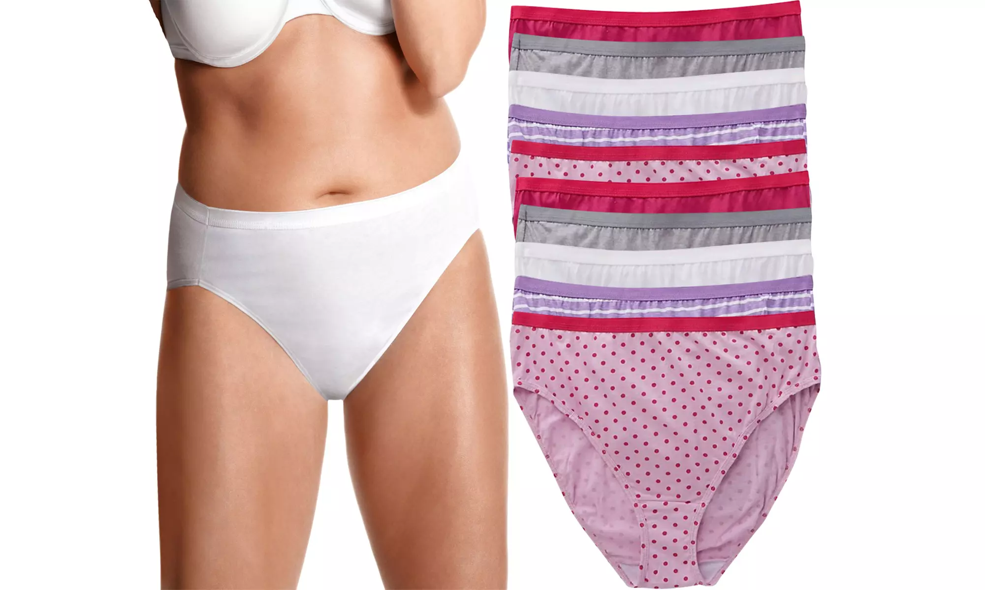 Just My Size Cotton Hi-Cut Assorted Plus-Size Panties (5- or 10-Pack) - Primary Image