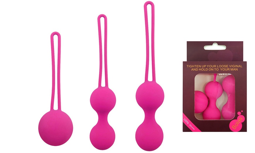 Image 4: 3Pcs/set Silicone Kegal Exercise Balls Tightening Vaginal Muscle Control