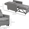 Image 16: HomCom Single Sofa Bed Chair/ Convertible Sleeper Chair