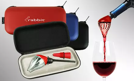 $19 for a Rabbit Swirl Aerating Pourer and Wine Stopper with Storage Case ($35 Value). Shipping Included. Ships in 7 to 10 days. May not arrive by 12/24. - Primary Image