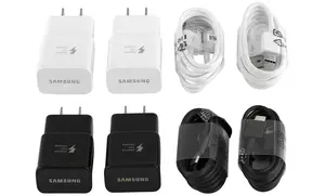 Samsung Fast Charger 2 Pack OEM with 2 USB C Type C Cables S8 S9 Plus Note 8/9