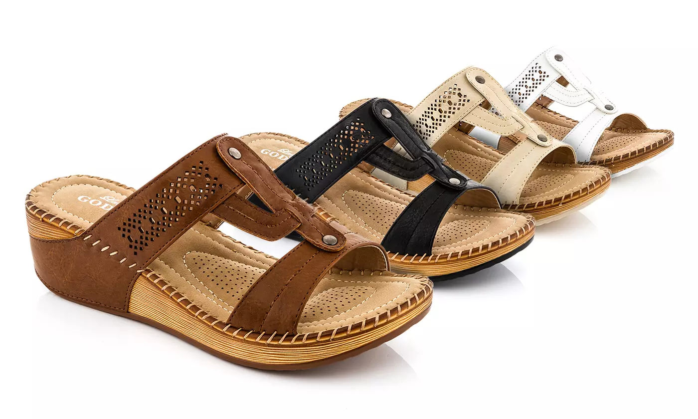 Lady Godiva Women's Comfort Wedge Sandal - Primary Image