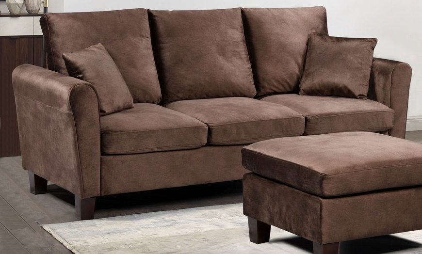 Image 10: Tivette Brushed Velvet Sofa Set 
