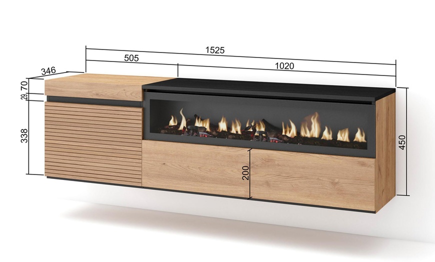 Image 21: TV-meubel met of zonder led-elektrische openhaard