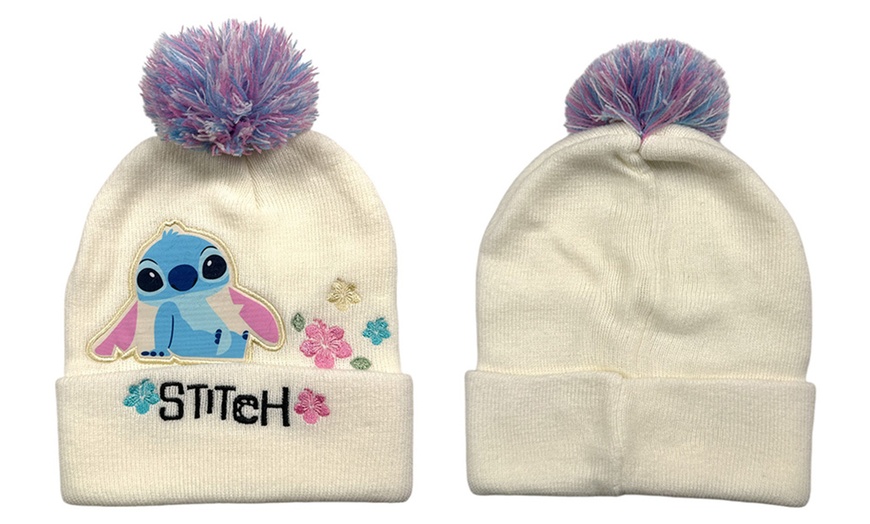 Image 6: Bonnet à pompon pour enfant avec imprimé Lilo & Stitch  