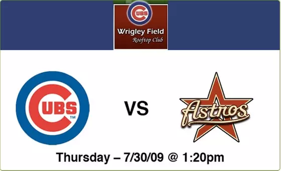 $125 Rooftop Tickets—Cubs vs Astros, 7/30, 1:20 p.m. - Primary Image