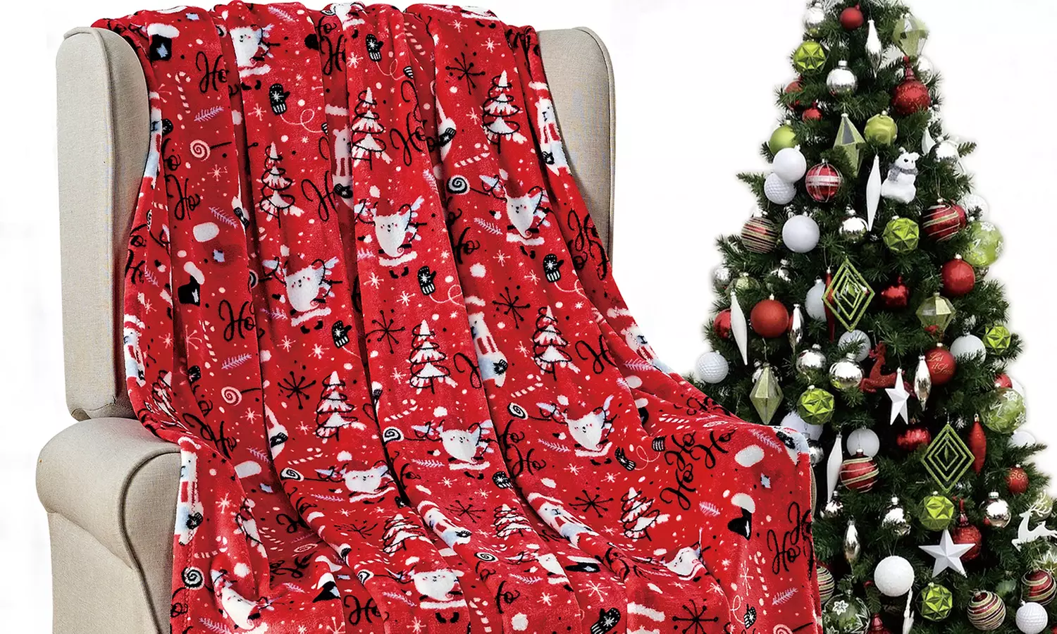 Premium Home Soft Micro Plush Christmas Throw - Primary Image