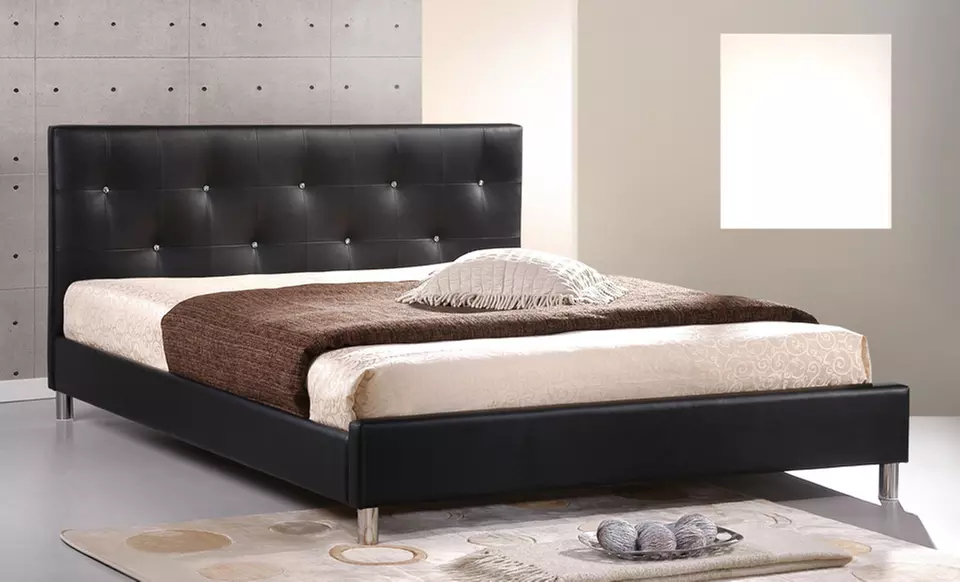 $279.99 for a Barbara Modern Queen Platform Bed with Headboard in Black or White ($418 List Price). Free Returns. - Primary Image