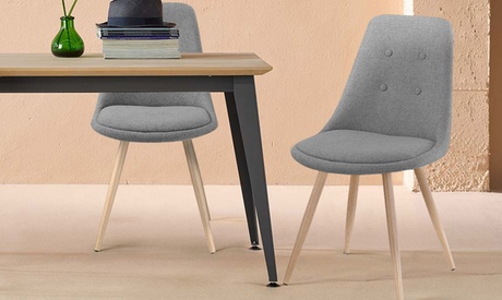 Set da 4 sedie Wendy in metallo e tessuto disponibile in 4 colori