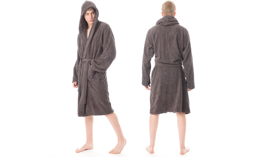 Image 6: Men's Hooded Snuggle Fleece Robe