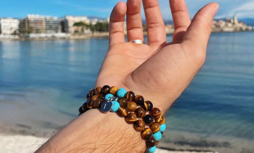 Image 4: Bracelet en pierres naturelles et acier inoxydable de Foresto Antibes