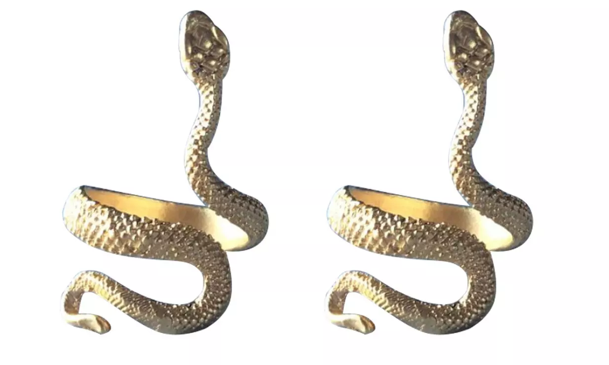 US 1-2 Stainless Steel Ring Snake Gothic Jewelry Retro Animal Adjustable Unisex
