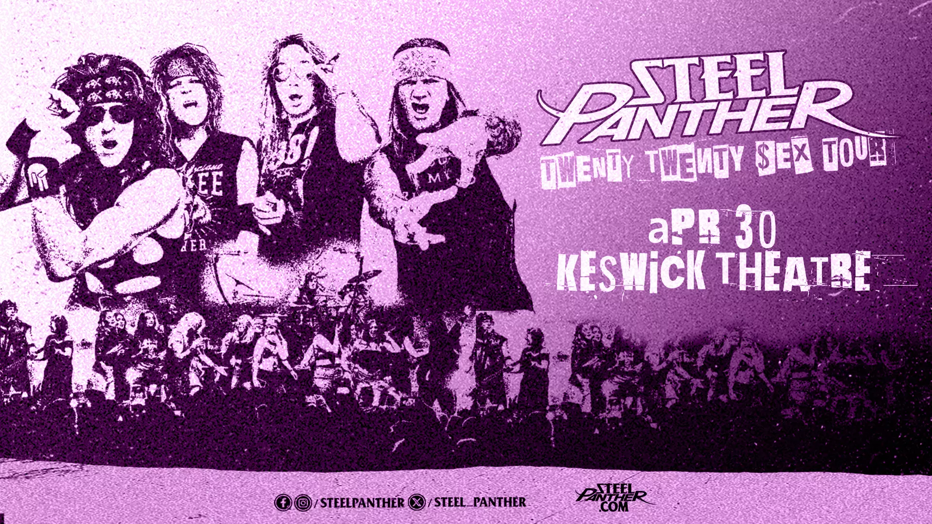 Steel Panther: Twenty Twenty Sex Tour w/ Cody Parks & The Dirty South on April 30 at 8 PM - Primary Image