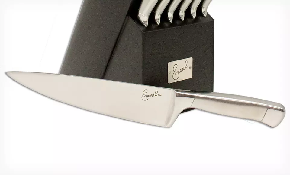 $59.99 for an Emeril 15-Piece Stainless Steel Knife Set with Block ($130 List Price). Free Shipping and Returns. - Second Medium