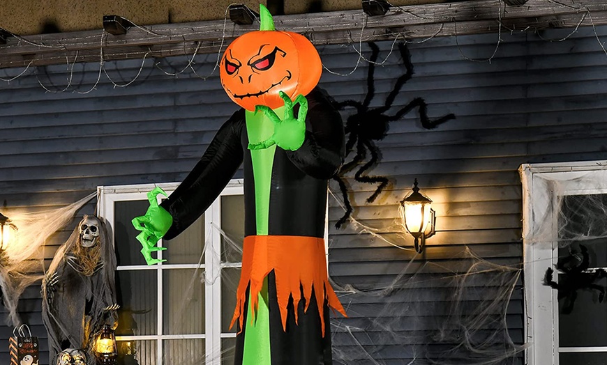 Image 20: HomCom Halloween Inflatable Decorations, Ghosts and Skeletons