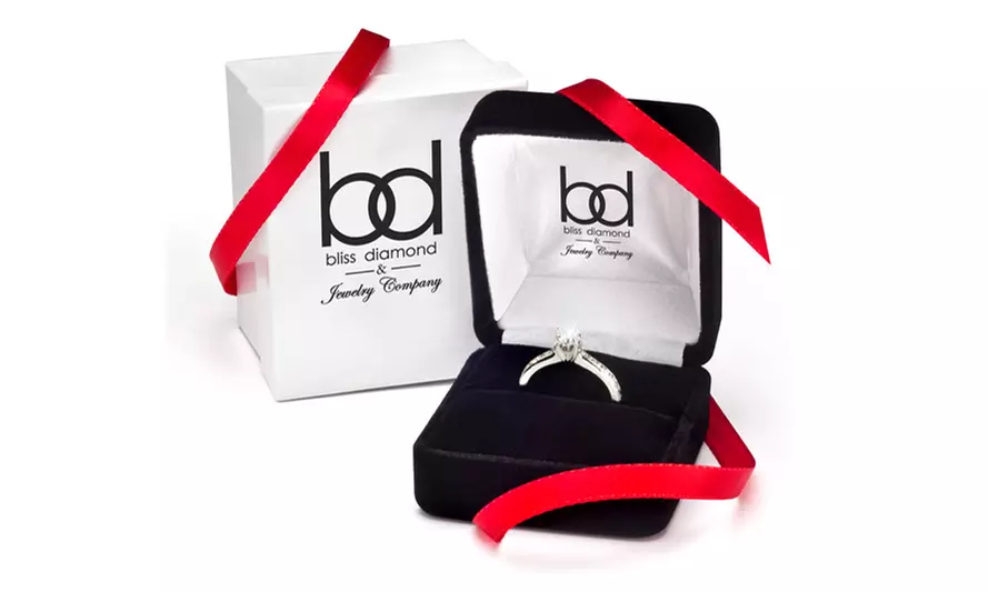 0.15 CTTW Diamond Ring in 10K White or Rose Gold by Bliss Diamond - Second Medium