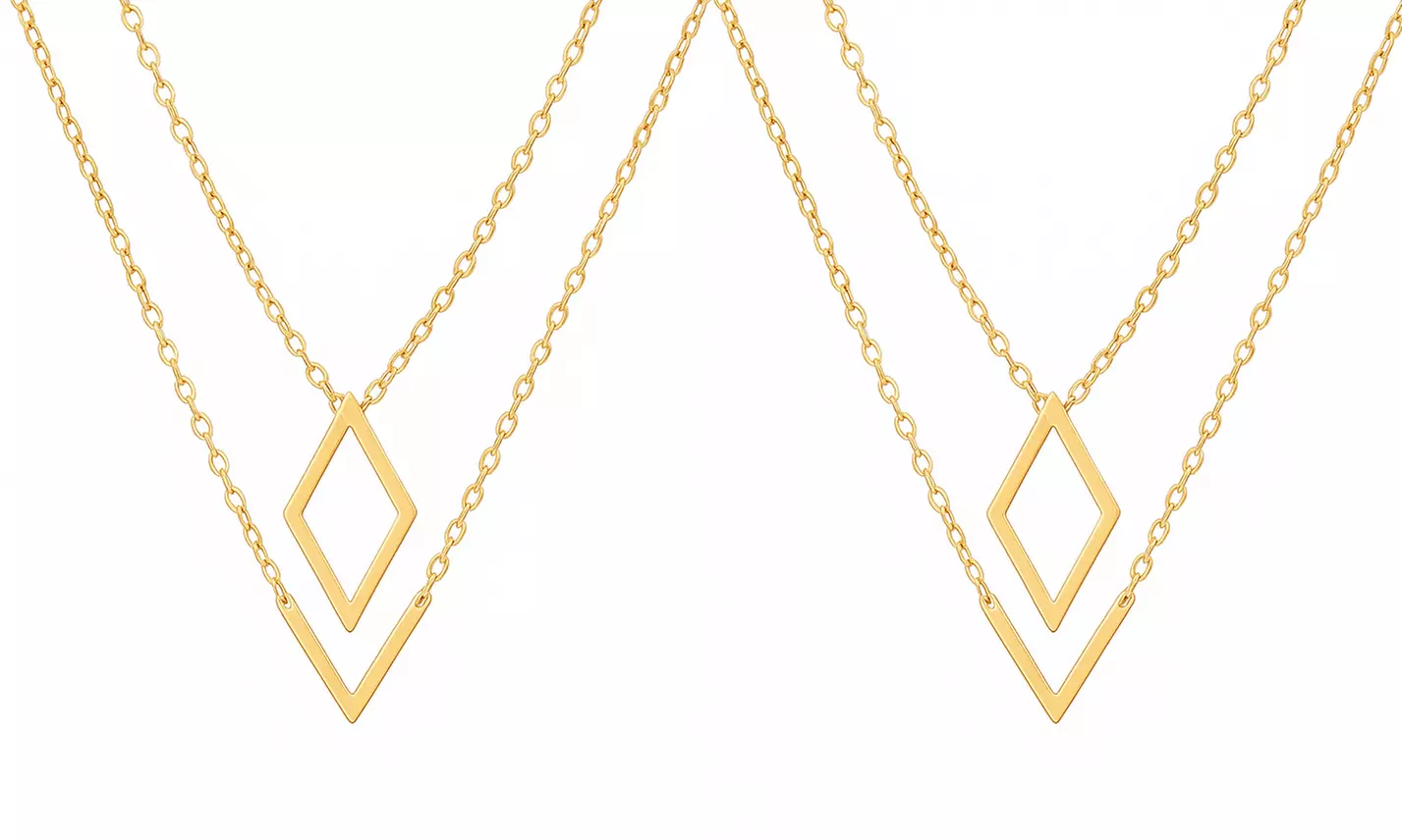 Geo Earrings and V Necklace Set