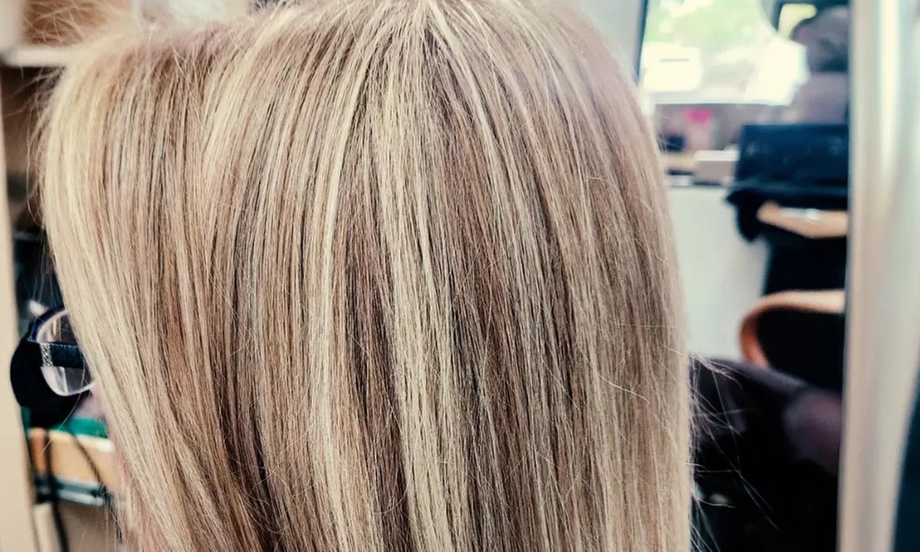 Condition & Blowdry  with Optional Haircut, Root Touch Up, and More