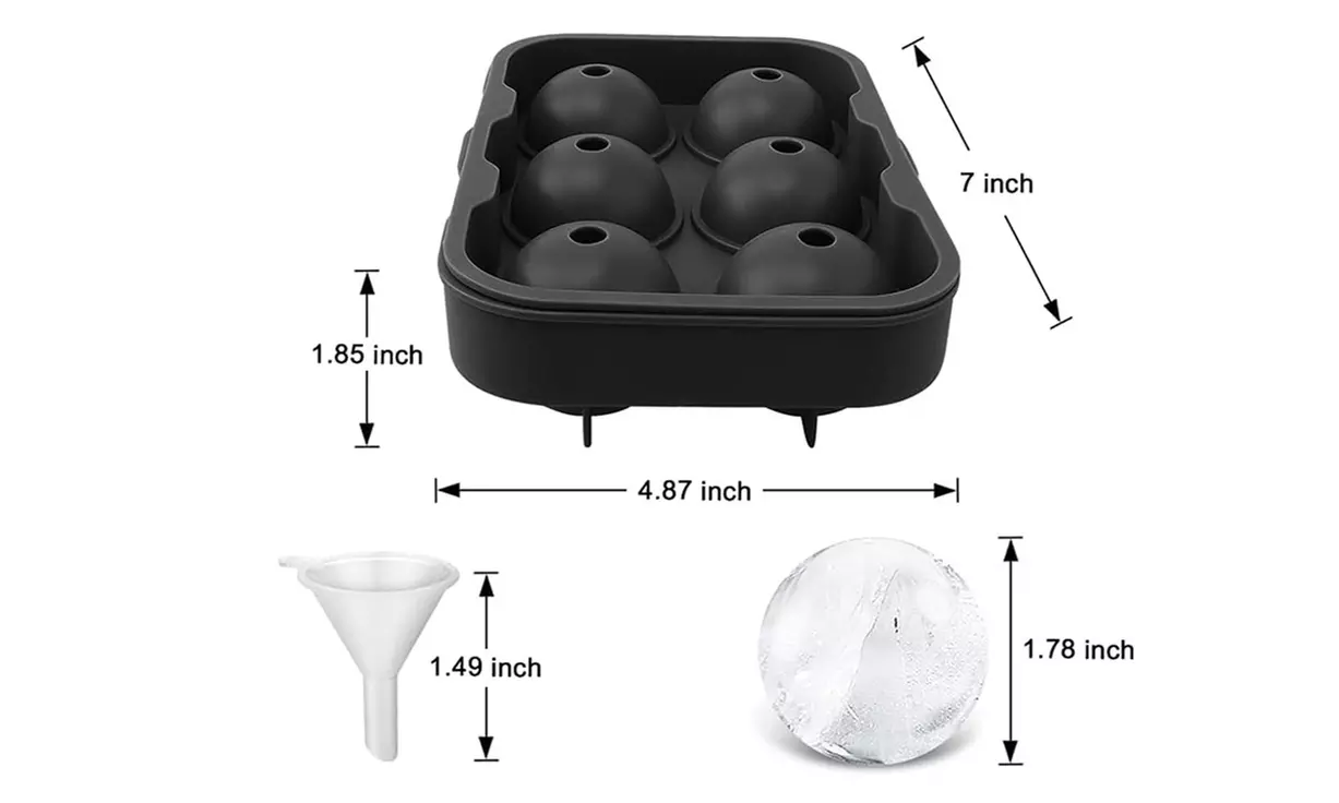 Silicone Ice Cube Tray Large Round Square Molds for Whiskey Cocktails Bourbon