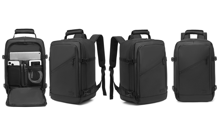 Image 14: KONO PVC Coated Water-Resistant Backpack Travel Business Laptop Bag