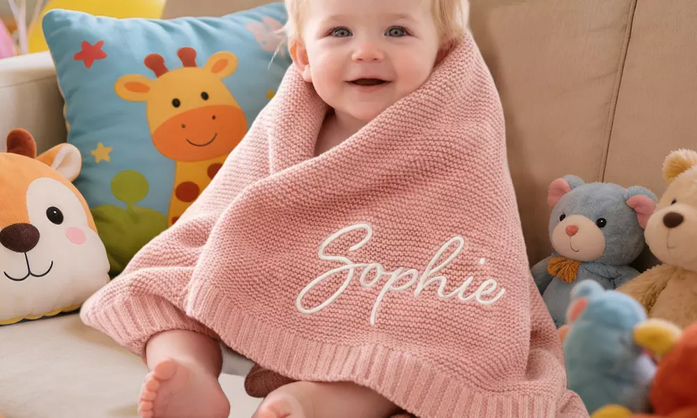 Wrap Your Baby in Love - Custom Embroidered Baby Nap Blankets (Up to 85% Off)