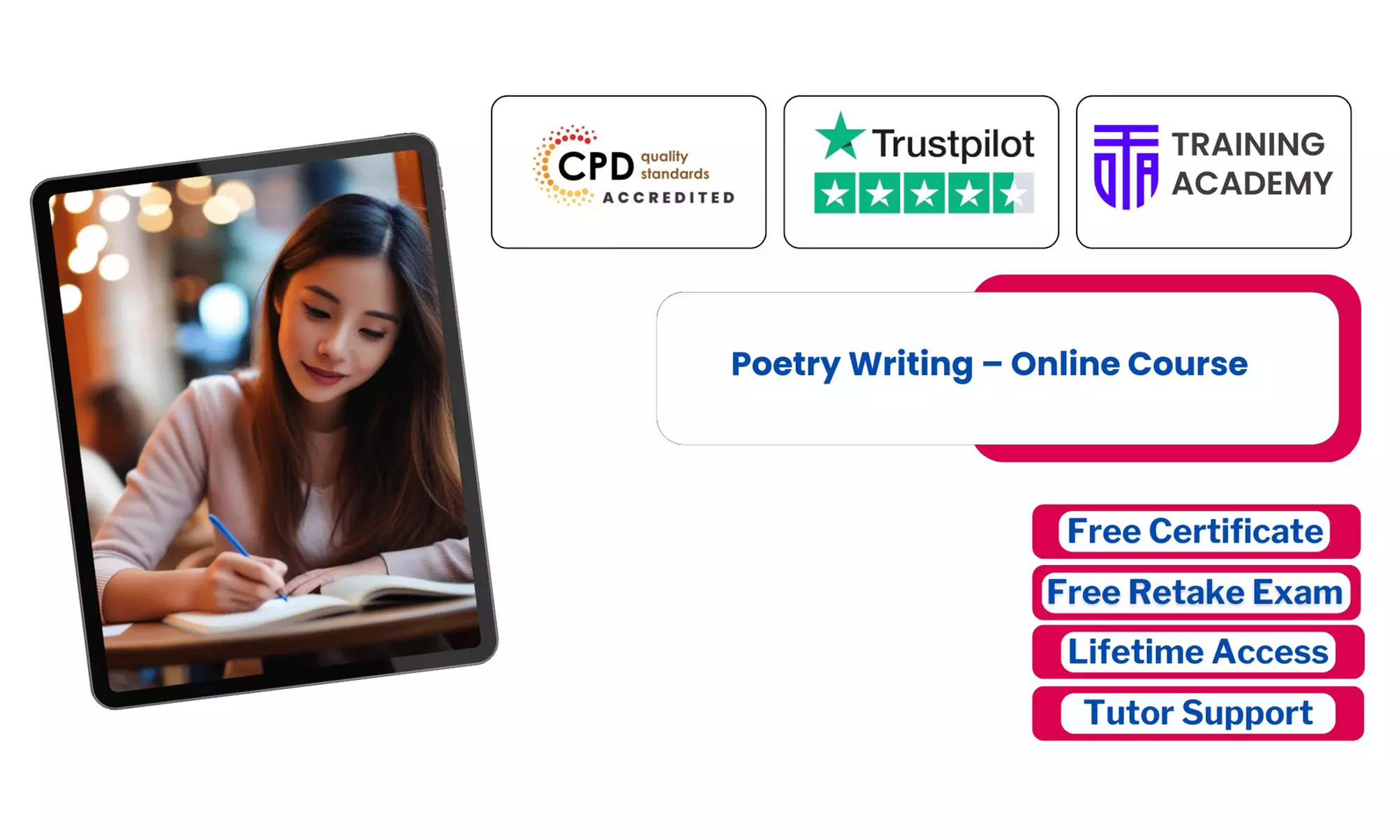 Join Poetry Writing or  Explore Lifetime Membership to 2000+ Courses Up to 50% Off at Online Training Academy - Primary Image