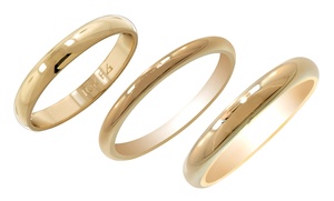 Solid 10K or 14K Yellow Gold Unisex Wedding Bands