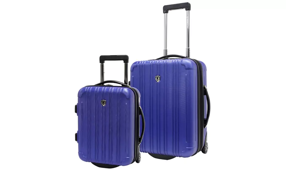 New Luxembourg 2-Piece Carry-On Hard-Sided Luggage Set in Blue - Primary Image