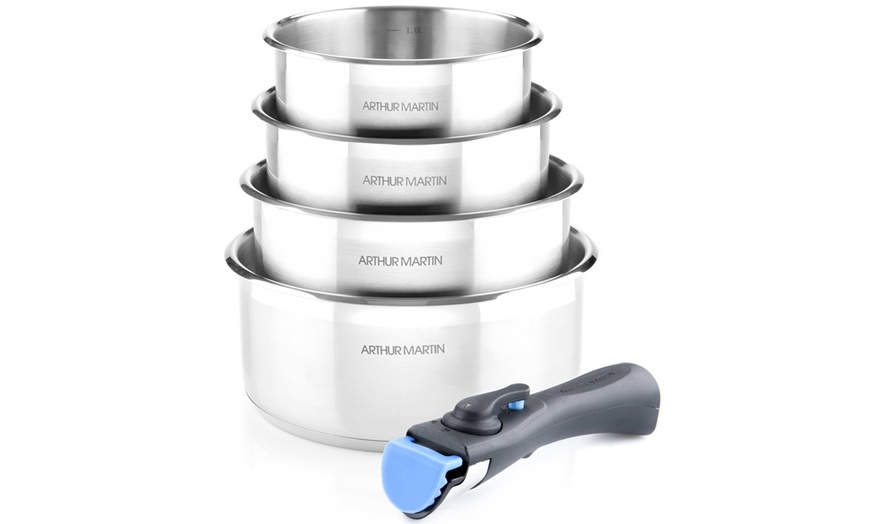Image 3: Lot de 3 casseroles ou batterie cuisine 5 ou 10 pièces Arthur Martin