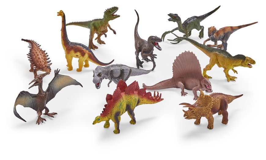 Image 2: 12 Dinosaurs Set with Storage Box and Playmat