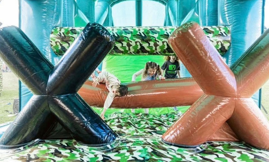 Image 10: Bounce Camp: Family Tickets for 640ft Inflatable Obstacle Course Fun