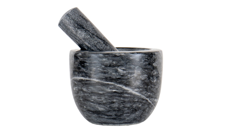 Image 2: Mortaio in marmo con pestello