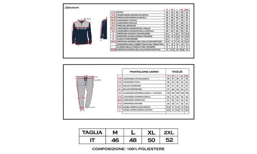 Image 8: Tuta homewaer uomo Givova