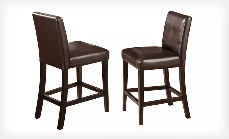 Set of Two Baxton Studio Faux-Leather Parson Chairs or Counter Stools (Up to 65% Off). Free Shipping and Free Returns. - Second Medium