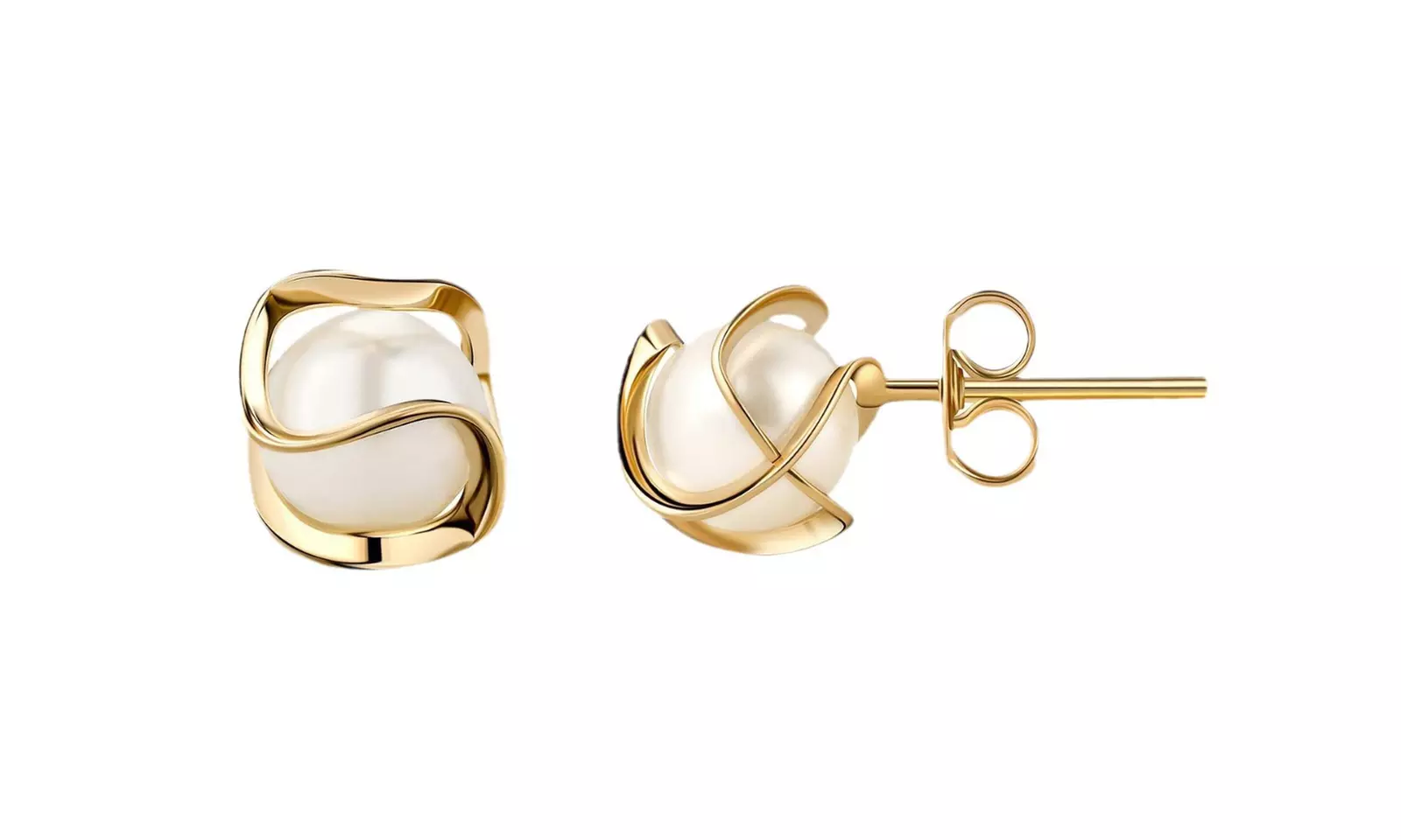 1 o 2 pares de pendientes jaula con perlas