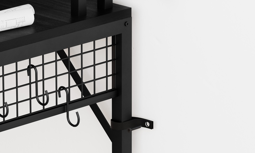 Image 7: Four-Tier Computer Desk PC Laptop Desk Home Office Writing Study Desk