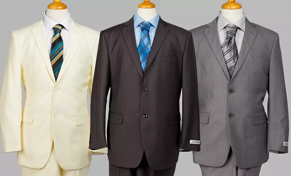 Braveman Two-Button Men's Light Suit. Multiple Styles Available. Free Returns. - Primary Image