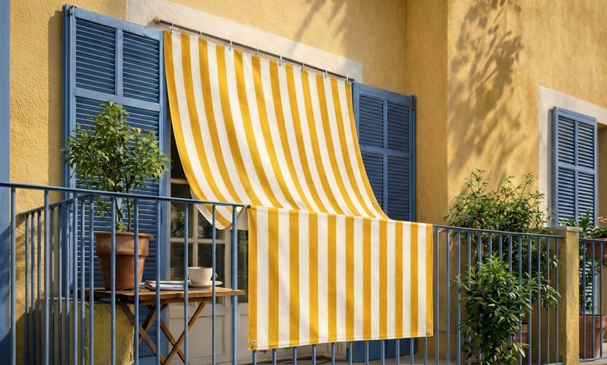 Image 3: Tenda da sole a righe Caraibi con occhielli