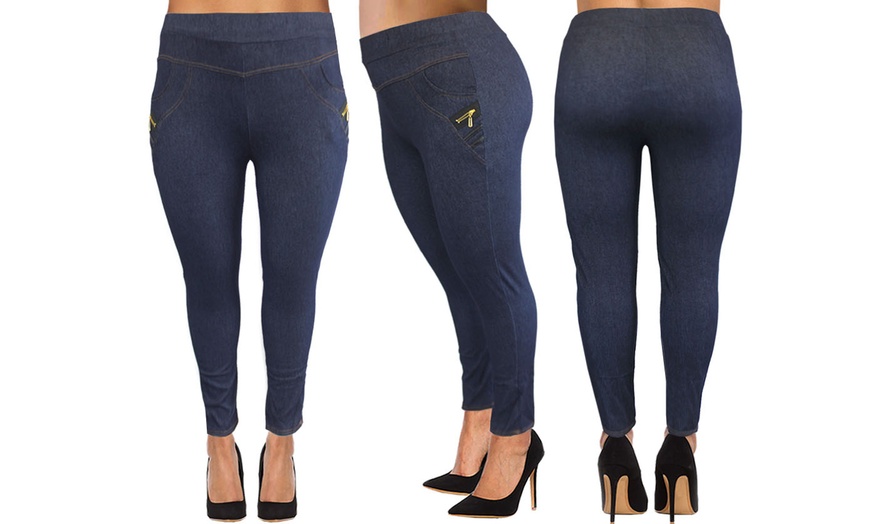 Image 10: Plus Size Denim Jeggings