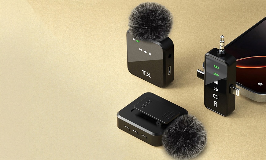 Image 5: 3-in-1 Wireless Lavalier Microphone