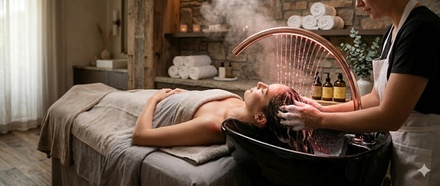 60 minutes Head Spa +  Scalp Analysis +  Essential Oil + Foot Shoulder  massage  + Facial - Royal Hair Salon