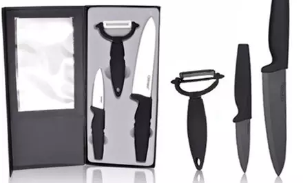 Ceramix Knife Gift Set in White or Black Onyx from XL100store.ca (52% Off) - Primary Image