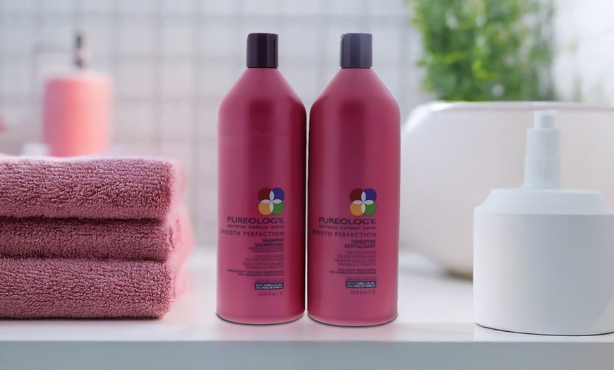 Image 1: Pureology Smooth Perfection Shampoo 33.8 oz , Conditioner 33.8 oz Set