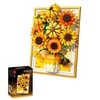 Image 1: LEGO Inspired Vincent van Gogh Sunflowers Series DIY Building Blocks