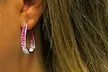 Inside Out Hoops With Free 2.00 CTTW Studs With Crystals From Swarovski  - Second Medium