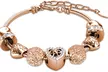 1x, 2x oder 3x Charm-Armband mit Swarovski®-Kristallen in Gold, Silber oder Roségold - Second Medium