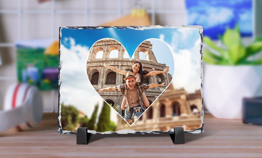 Image 2: Een cadeau dat letterlijk in steen gebeiteld is: foto op ruwe leisteen