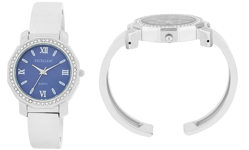 Image 19: Reloj de pulsera analógico con piedras brillantes de Excellance