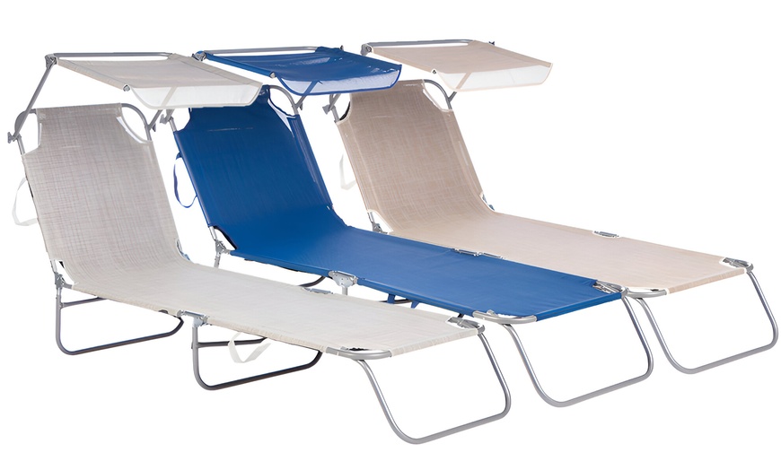 Image 2: Transat pliable avec pare-soleil