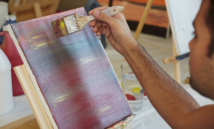 Image 1: Get Creative with Painting Party Package or Parent Night Out 